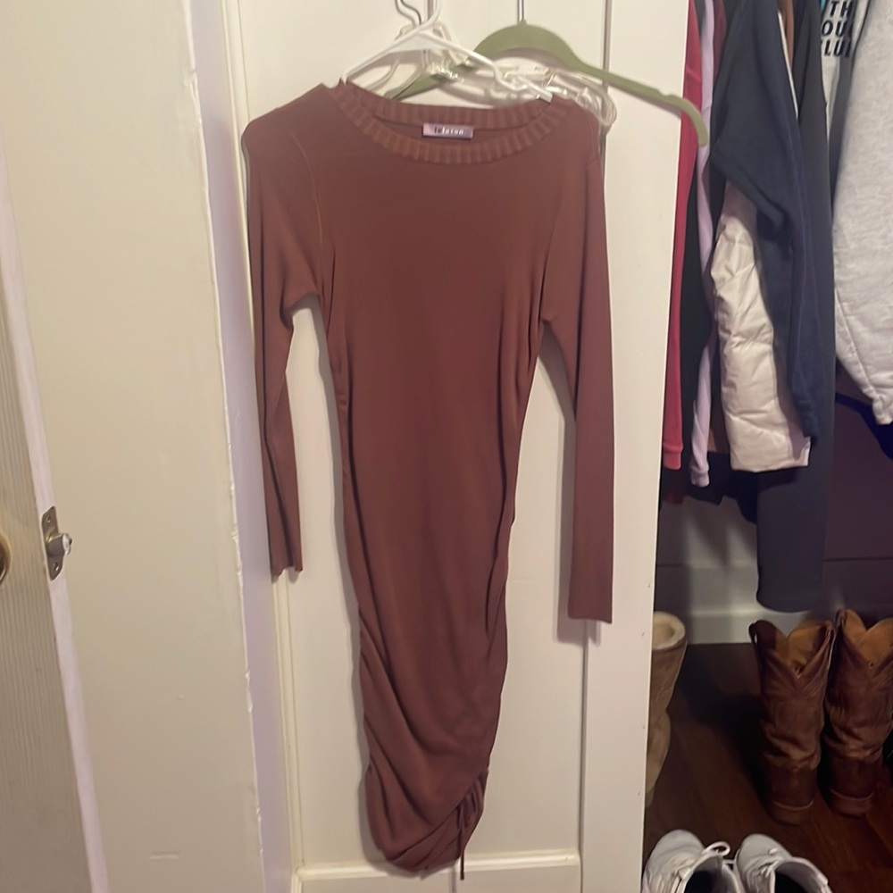 Rouche maxi to mini dress.